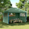Tienda de fiesta plegable Pop-Up con 3 paredes laterales verde 1