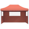 Tenda p/ festas pop-up dobrável 3 paredes laterais terracotta 3