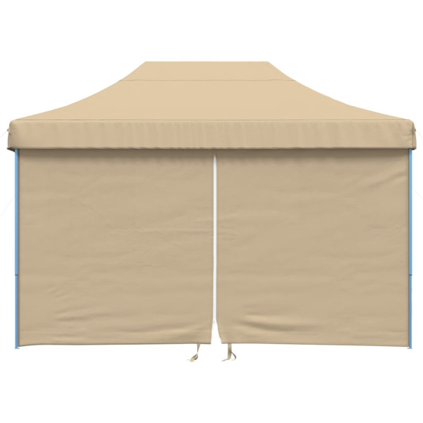 Tienda de fiesta plegable Pop-Up con 4 paredes laterales beige M 3