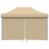 Tienda de fiesta plegable Pop-Up con 4 paredes laterales beige 3