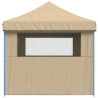 Tienda de fiesta plegable Pop-Up con 4 paredes laterales beige 4