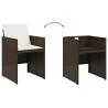 Set muebles de jardín 13 pzas y cojines ratán sintético marrón 5