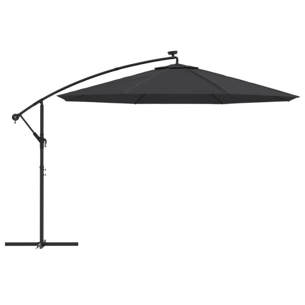 Sombrilla voladiza con luces LED negra 350 cm M 4