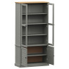 Armario con vitrina VIGO madera maciza pino gris 85x35x170 cm 5