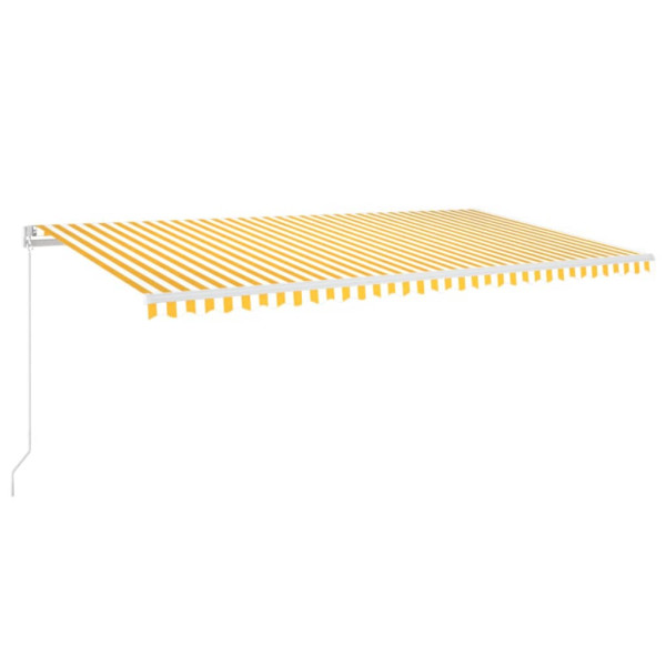 Toldo retrátil manual 600x350 cm amarelo e branco M 2