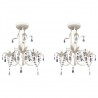 Lustres de teto com contas de cristal 2 pcs branco elegante 1