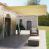 Toldo retrátil manual independente 600x350 cm amarelo e branco 1