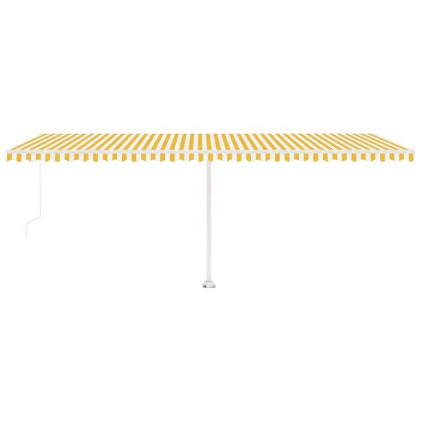 Toldo de pie retráctil manual amarillo y blanco 600x350 cm M 4