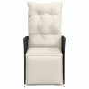 Sillón reclinable de jardín con cojines ratán sintético negro 4