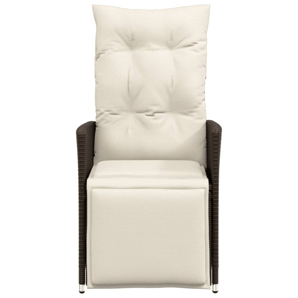 Sillones reclinables jardín con cojines marrones 2 uds ratán PE M 4