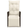Sillones reclinables jardín con cojines marrones 2 uds ratán PE 4
