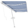 Toldo retrátil manual independente 600x350 cm azul e branco 3