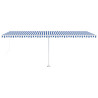 Toldo de pie retráctil manual azul y blanco 600x350 cm 4