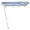 Toldo retrátil manual independente 600x350 cm azul e branco 5