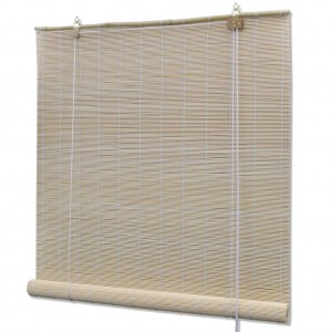 Estor enrollable de bambú natural 4 unidades 120x160 cm H