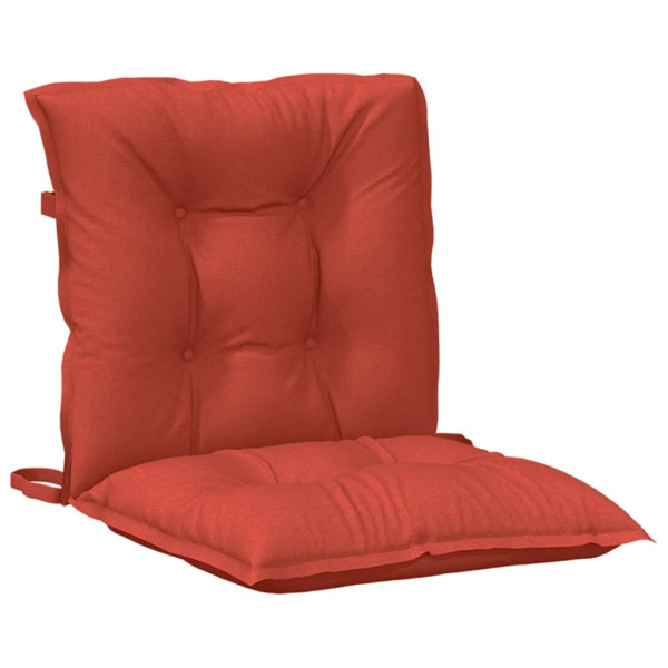 Cojines silla respaldo bajo 2 ud tela rojo melange 100x50x7 cm M 5