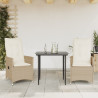 Sillones reclinables de jardín con cojines beige 2 uds ratán PE 2