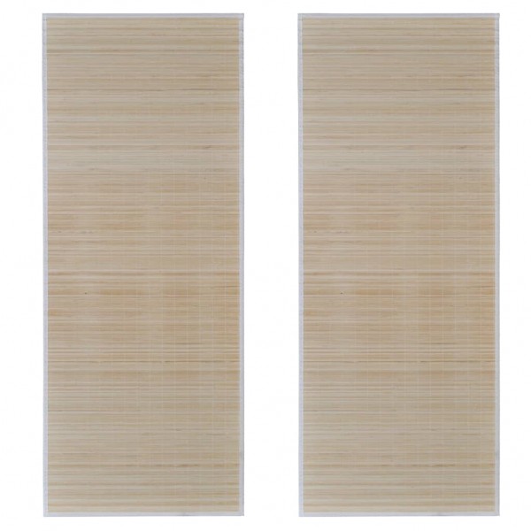 Alfombras rectangulares de bambú natural 2 unidades 120x180 cm M 2