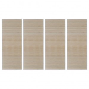 Tapetes retangulares de bambu natural 4 pcs 120x180 cm H