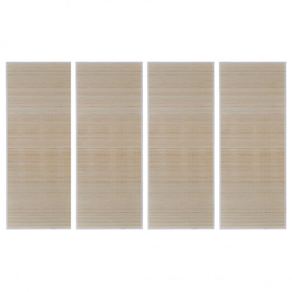 Tapetes retangulares de bambu natural 4 pcs 120x180 cm M 2