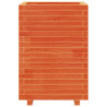 Jardinera madera maciza de pino marrón cera 50x50x72.5 cm 5