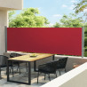 Toldo lateral retráctil para patio rojo 140x600 cm 1