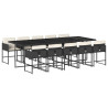 Set de comedor jardín 11 pzas con cojines ratán sintético negro 2