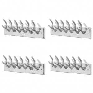 Percheros 4 unidades aluminio plateado H