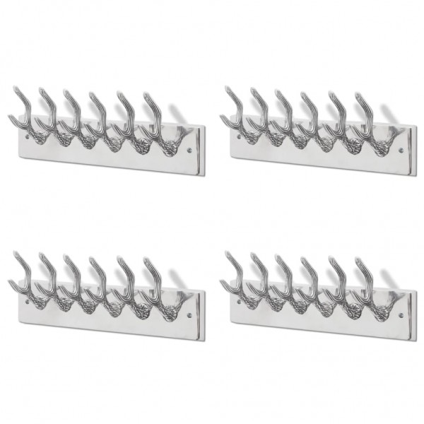 Percheros 4 unidades aluminio plateado M 2