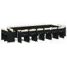 Set de muebles jardín 17 pzas con cojines ratán sintético negro 2