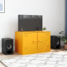 Mueble para TV de acero amarillo mostaza 67x39x44 cm 3
