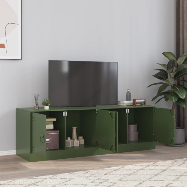 Muebles para TV 2 unidades acero verde oliva 67x39x44 cm D