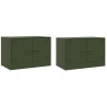 Móveis de TV 2 pcs 67x39x44 cm aço verde azeitona 2