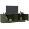Muebles para TV 2 unidades acero verde oliva 67x39x44 cm 3