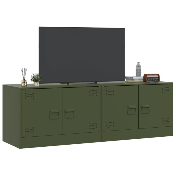 Móveis de TV 2 pcs 67x39x44 cm aço verde azeitona M 4
