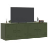 Muebles para TV 2 unidades acero verde oliva 67x39x44 cm 4