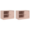 Muebles para TV 2 unidades acero rosa 67x39x44 cm 2