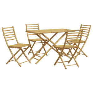 5 pcs conjunto de jantar para jardim bambu H