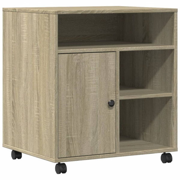 Soporte para impresora con ruedas roble Sonoma 60x50x67 cm M 2