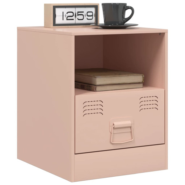 Mesa de cabeceira 34.5x39x44 cm aço rosa M 4