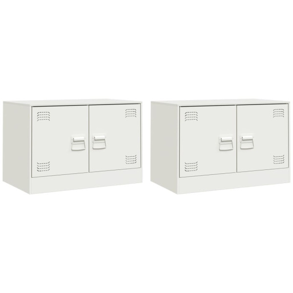 Móveis de TV 2 pcs 67x39x44 cm aço branco M 2