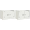 Móveis de TV 2 pcs 67x39x44 cm aço branco 2