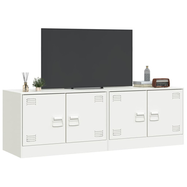 Móveis de TV 2 pcs 67x39x44 cm aço branco M 4