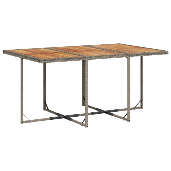 Set de comedor de jardín 11 pzas y cojines ratán sintético gris M 4