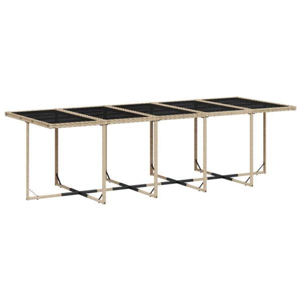 Set comedor de jardín con cojines 13 pzas ratán sintético beige M 3