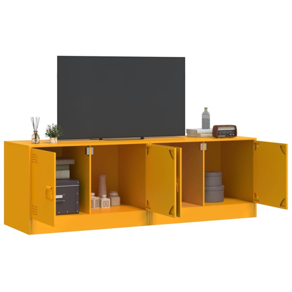 Muebles para TV 2 unidades acero amarillo mostaza 67x39x44 cm M 3