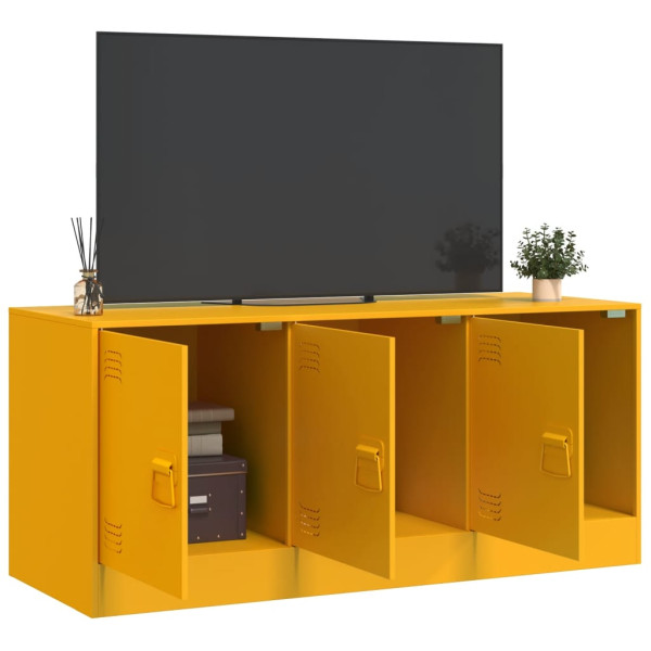Mueble para TV de acero amarillo mostaza 99x39x44 cm M 4