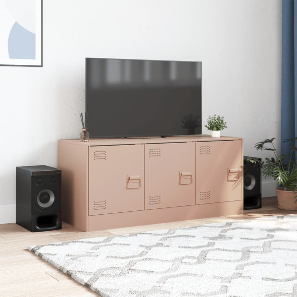 Mueble para TV de acero rosa 99x39x44 cm M 3