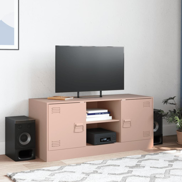 Mueble para TV de acero rosa 99x39x44 cm M 3