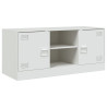 Mueble para TV de acero blanco 99x39x44 cm 2